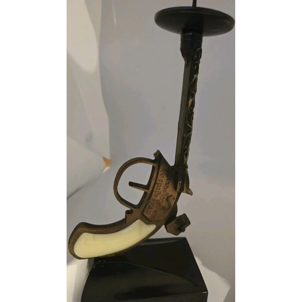 Vintage S/2 Metal Plastic Candle Candlestick Holder Pistol USSR Soviet